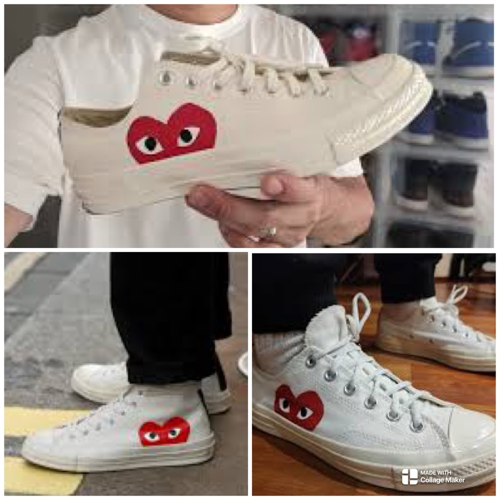 Comme des Garçons Off-White Converse Low Top Sneakers Men Size 9 (oversized) - Picture 15 of 15